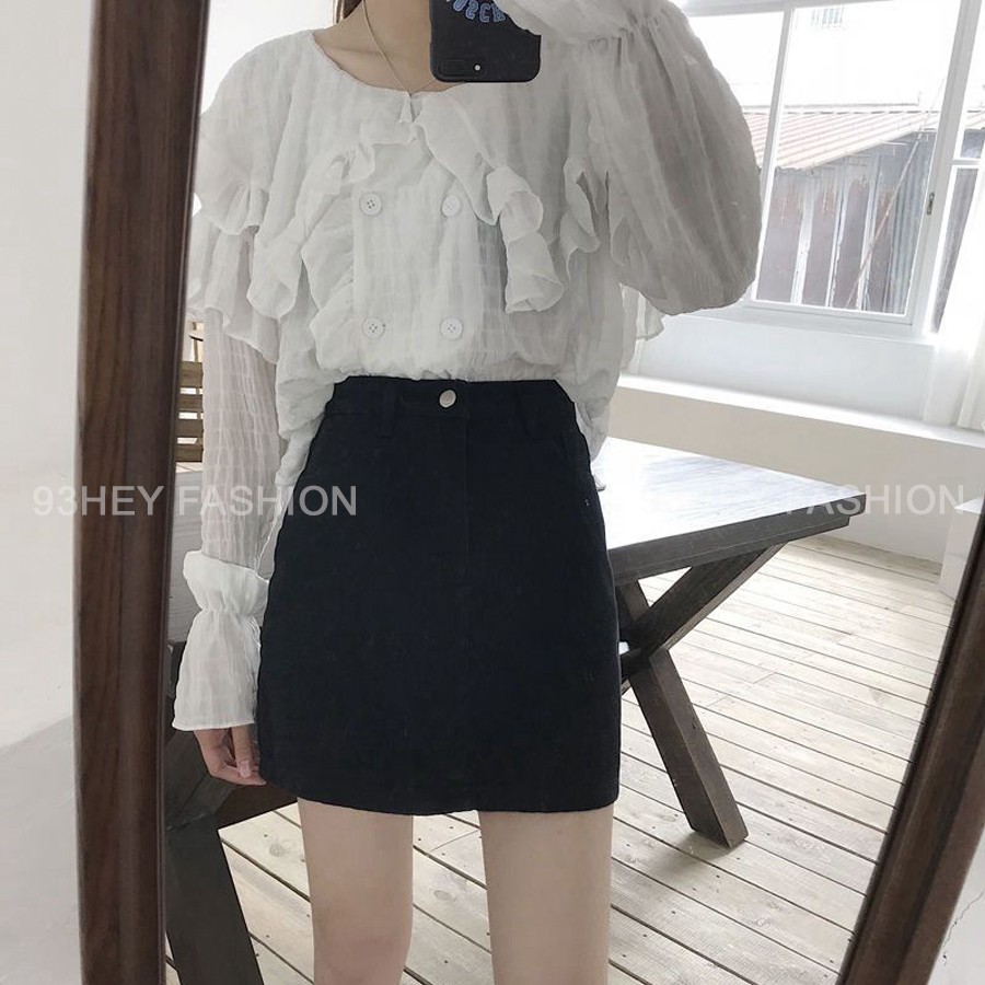 Chân Váy Chữ A Vải Denim Dáng Ngắn Lưng Cao Phong Cách Hàn Quốc 93HEY CV04 | BigBuy360 - bigbuy360.vn