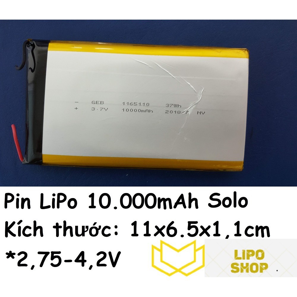 Pin LiPo 10.000mAh SOLO 1 cell 3.7V