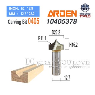 Mũi router đánh chỉ nhọn arden r11.1 cốt 12.7 mm
