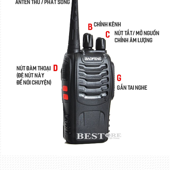 Bộ 2 Bộ đàm baofeng BF-888S cao cấp , chuyên dụng , bảo hành chính hãng 1 năm