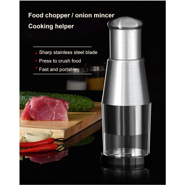 Dụng Cụ Cắt Nghiền Tỏi Rau Củ Bằng Thép Không Gỉ 304 Đa Năng