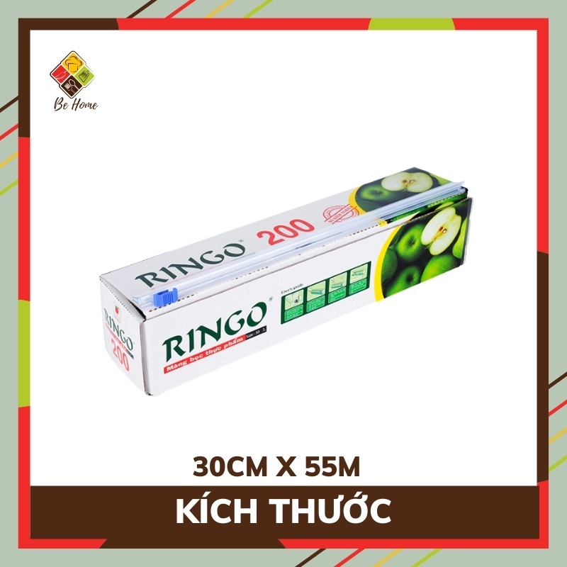 Màng Bọc Thực Phẩm Có Lưỡi Cắt Ringo BEHOME Màng Bọc Thức Ăn Co Dãn 80mx30cm Siêu Bền Đảm Bảo An Toàn [RINGO200]