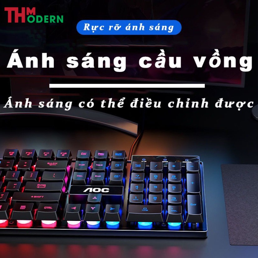 Bàn Phím Kèm Chuột Giả Cơ Có Dây Gaming Tích Hợp Đèn Led, Ánh Sáng Rực Rỡ Dùng Cho Laptop Và PC | BigBuy360 - bigbuy360.vn