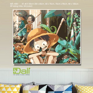 Tranh Sơn Dầu Số Hóa Tranh One Piece K001 Đã Căng Khung Sẵn