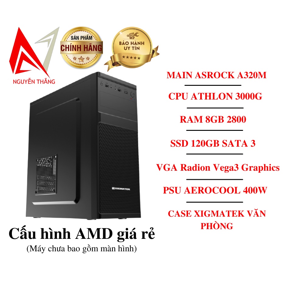 Thùng PC AMD VĂN PHÒNG NEW GIÁ RẺ ( A320 - 3000G - 8G - 120G )