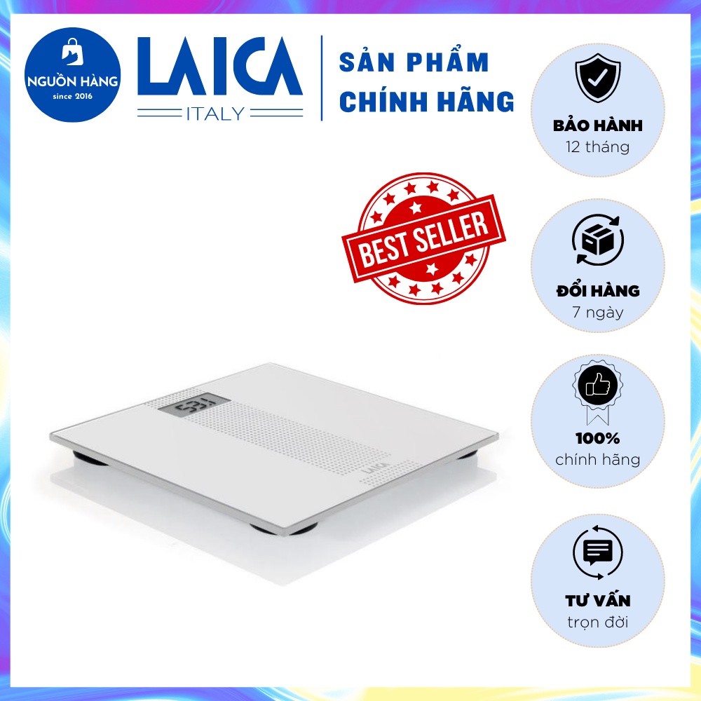 Cân sức khỏe điện tử LAICA PS1054  - Chính hãng Laica - Trọng lượng tối đa 180 kg - Độ chia 100g - Đã bán 5000 sản phẩm