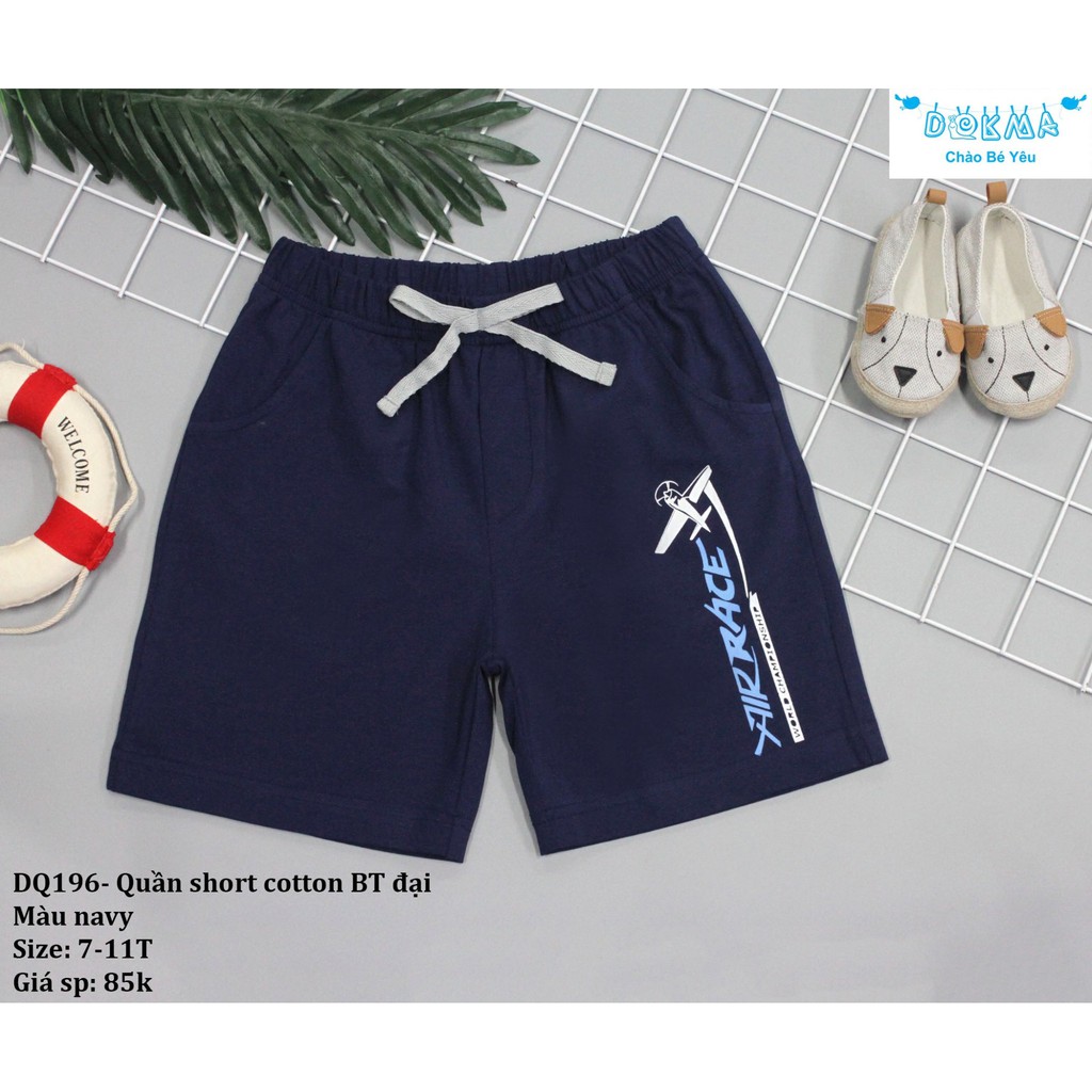 Dokma - Quần short cotton bé trai sz đại (7-11T)