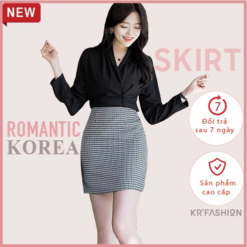 Chân váy kẻ caro CAO CẤP krfashion (Only KR) váy ngắn chữ a caro SK101 style Hàn Quốc đẹp
