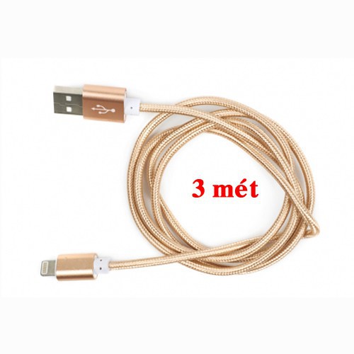 Cáp sạc, dây sạc điện thoại dài 1m, 2m, 3m bọc dù  hỗ trợ sạc nhanh cho iPhone/ micro Usb / Type C - giao màu ngẫu nhiên