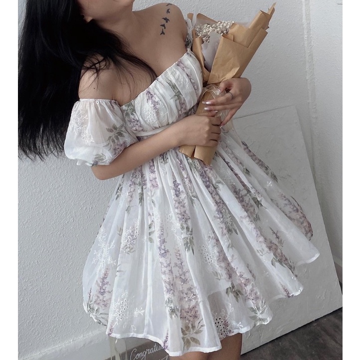 Mell01 dress - Đầm hoa xoè dáng ngắn Onmellem