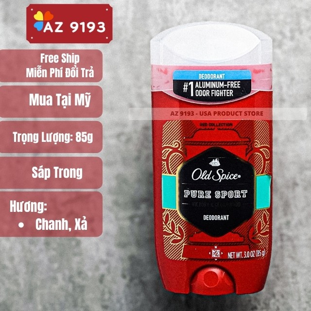 [Mua Tại Mỹ]  Lăn Khử Mùi Nam Old Spice  - Scent technology Sáp Trong, 85g - AZ9193