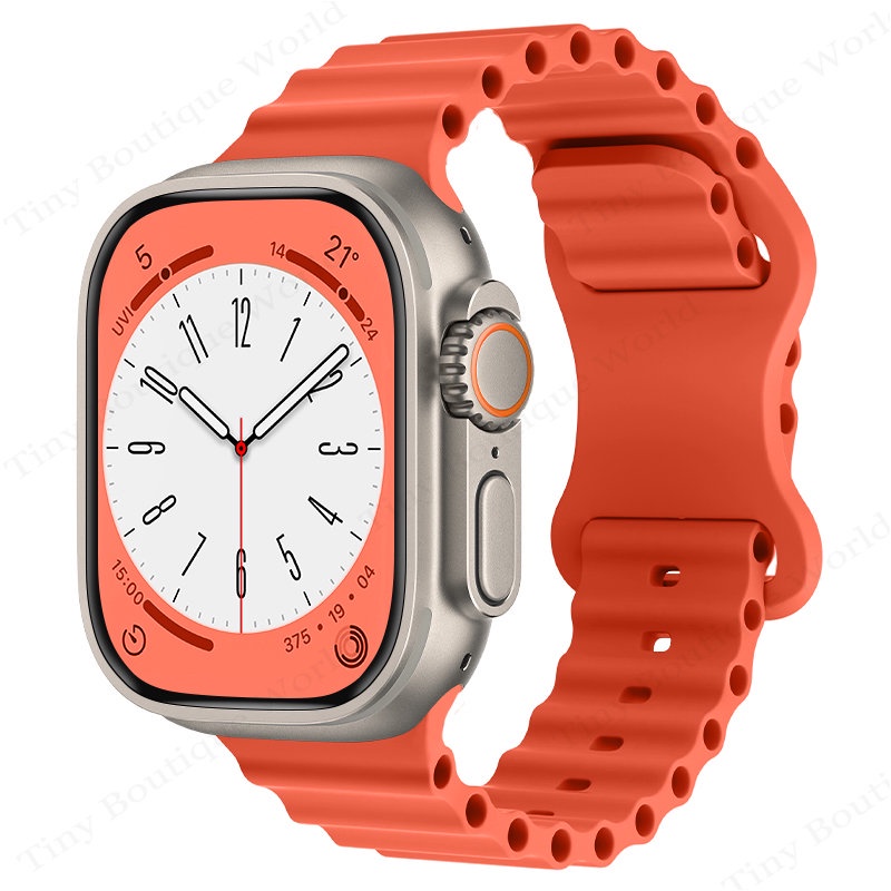 Dây Đeo Đồng Hồ Bằng Silicone Cho Apple Watch 49mm 44mm 45mm 40mm42mm41mm Iwatch Series 8 Ultra 6 Se 5 3 7