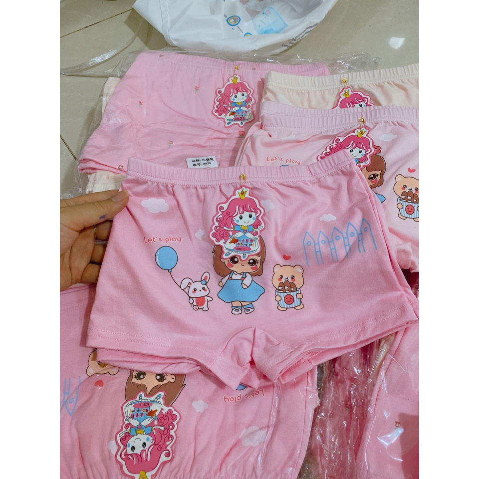 Quần chíp cho bé gái, Quần chíp đùi cho bé 2-10 tuổi hình mèo công chúa chất cotton siêu mềm mịn co dãn