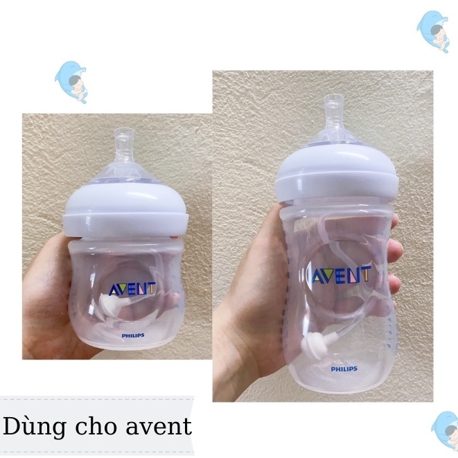 Núm Ống Hút Silicon Cho Bé Tập Hút An Toàn Thay Thế Núm Ti Thành Bình Uống Nước, Dốc Không Chảy Nước