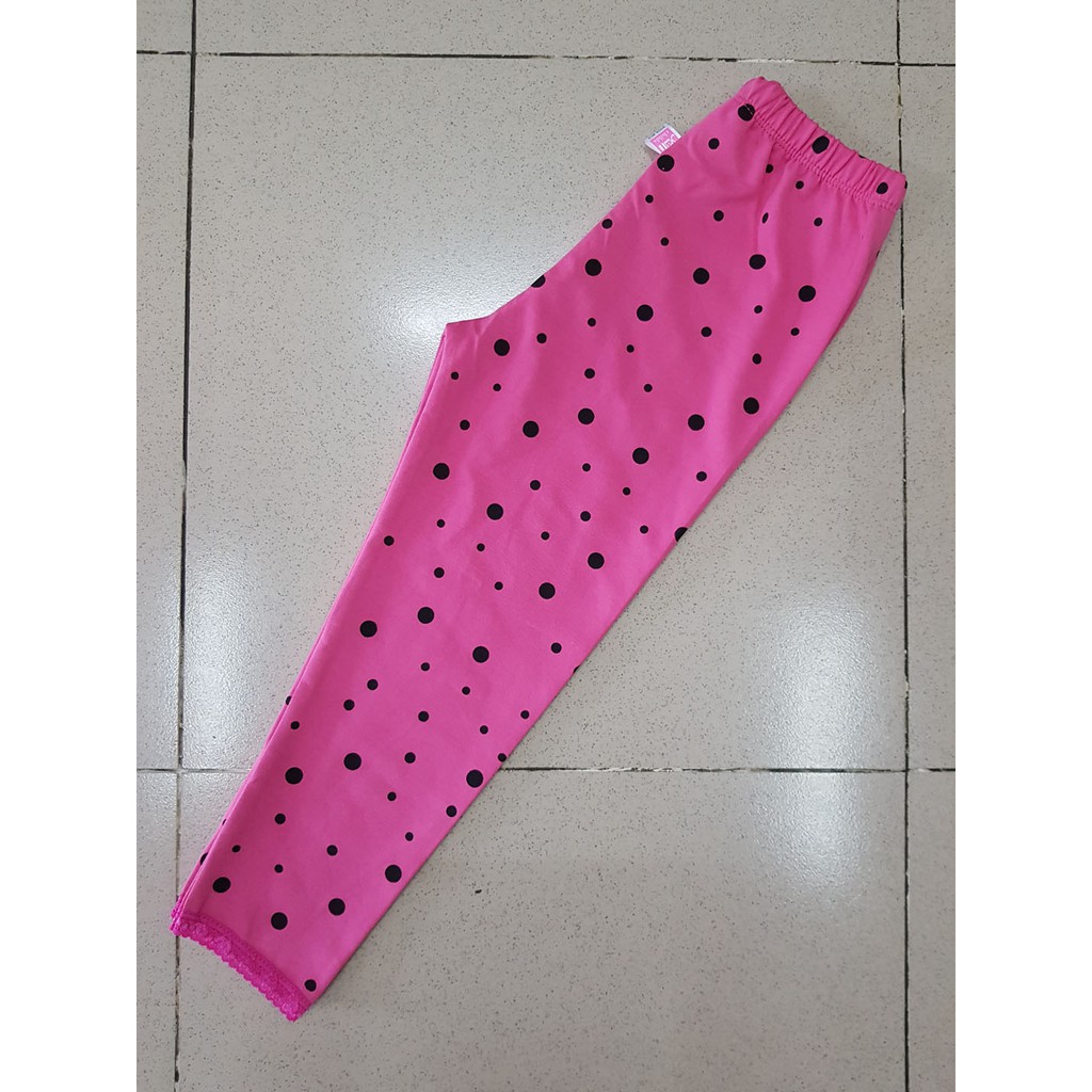 Quần legging ren dài bé gái in chấm tròn dễ thương