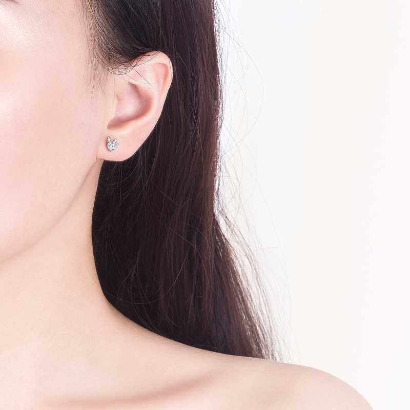 Đôi khuyên tai BAMOER thiết kế hình sừng nai đính đá thời trang