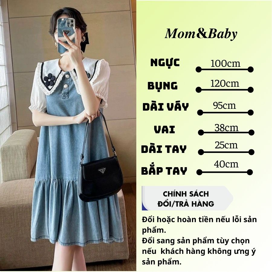 Đầm Bầu Váy Bầu Giả Bò Cổ Sen Thời Trang Công Sở Xinh Xắn M582 Mom and Baby