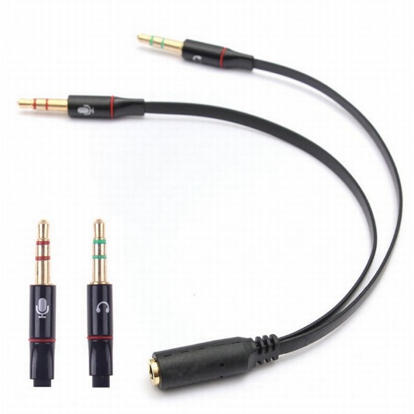 Cáp chia Audio 3.5mm ra Mic và Tai nghe