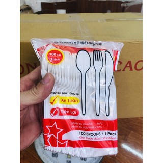 Thùng 4000 Chiếc Thìa Nhựa Trắng Dùng 1 Lần