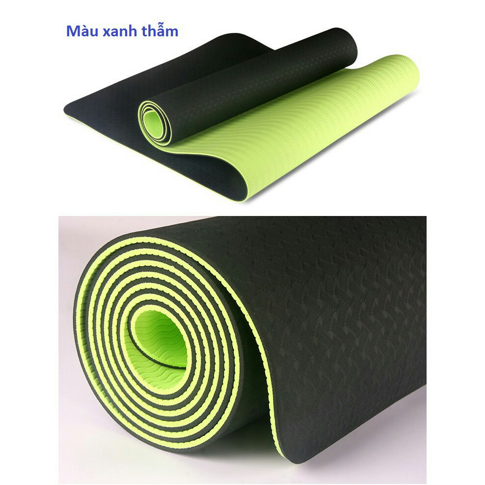 Combo Thảm Yoga 6mm TPE 2 Lớp + Chai Xịt Vệ Sinh ( Tặng Túi Lưới)