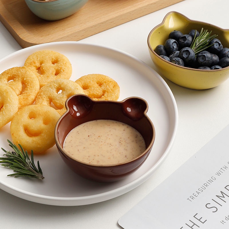 Đĩa Sứ Nhỏ Đựng Nước Chấm Họa Tiết Hoạt Hình Dễ Thương