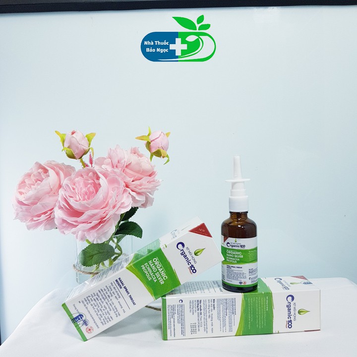 Xịt mũi,họng Organic 100 giúp làm sạch khoang mũi,xoang,họng