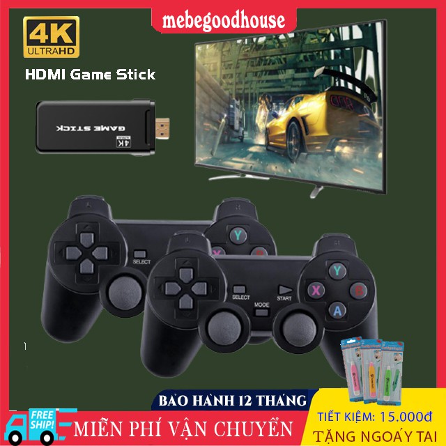 Máy chơi game 2 tay, máy chơi game 4 nút tích hợp 3500 trò chơi, dùng cổng HDMI chơi trên Tivi độ phân giải 4K