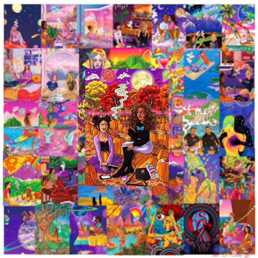 ❉ Meditation Graffiti Art Series 01 Colorful Stickers ❉ 50Pcs/Set DIY Fashion Decals Doodle Stickers