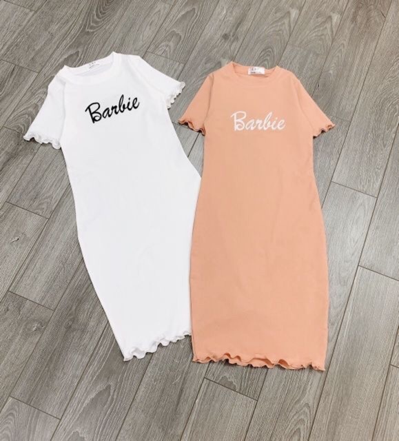 Đầm body cuốn biên tay ngắn ,đầm thêu chữ babie