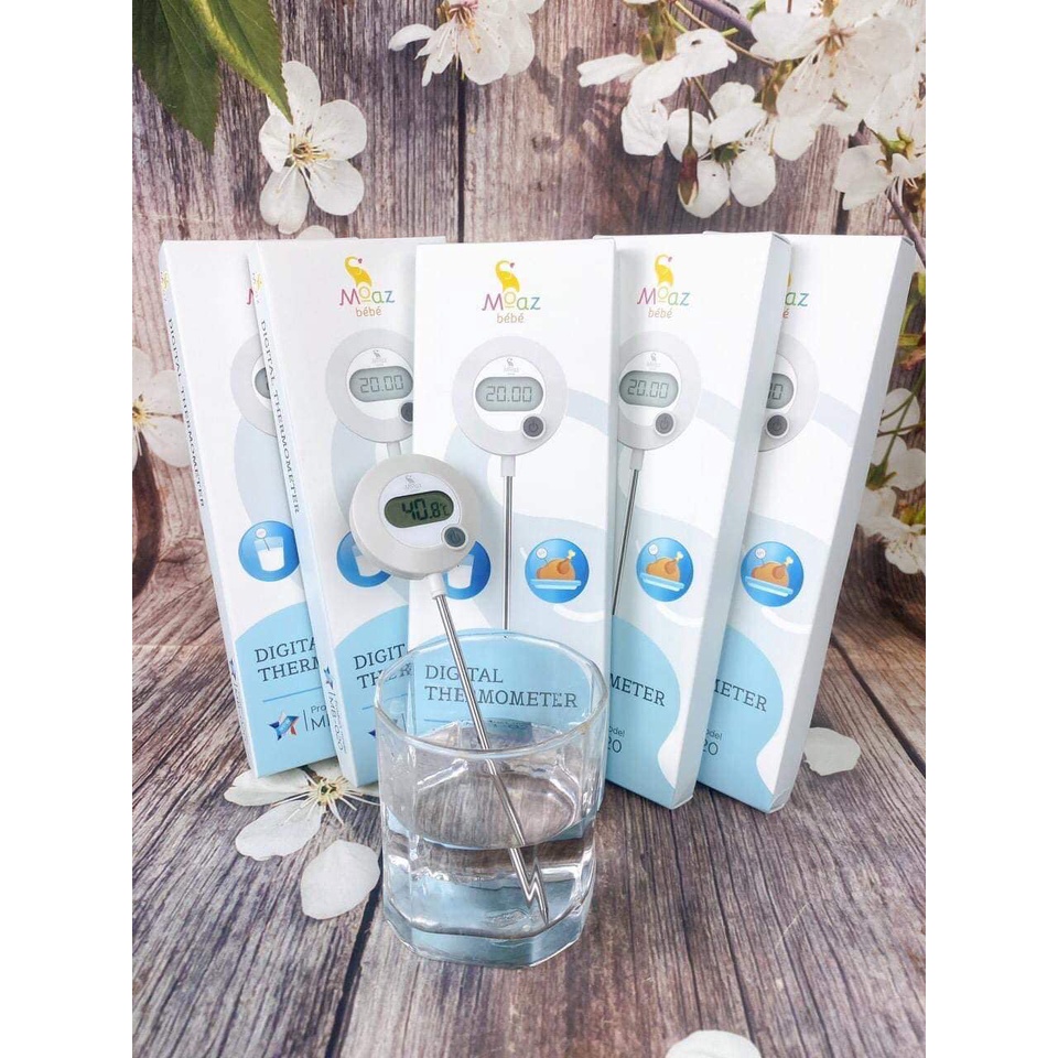 Nhiệt kế đo nhiệt độ sữa thông minh MOAZ BEBE MB-020 - Nhiệt kế đo nước pha sữa [BH CHÍNH HÃNG 12 THÁNG]