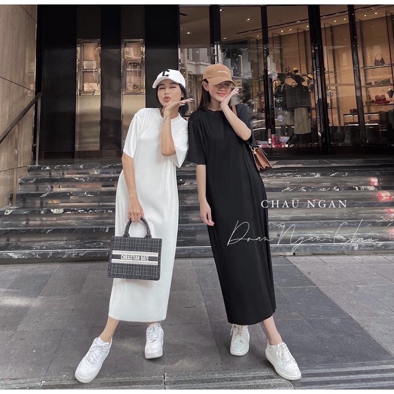 Đầm Maxi dập ly dáng suông hàng đẹp chất mềm co giãn⚡️6 màu ảnh thật | BigBuy360 - bigbuy360.vn