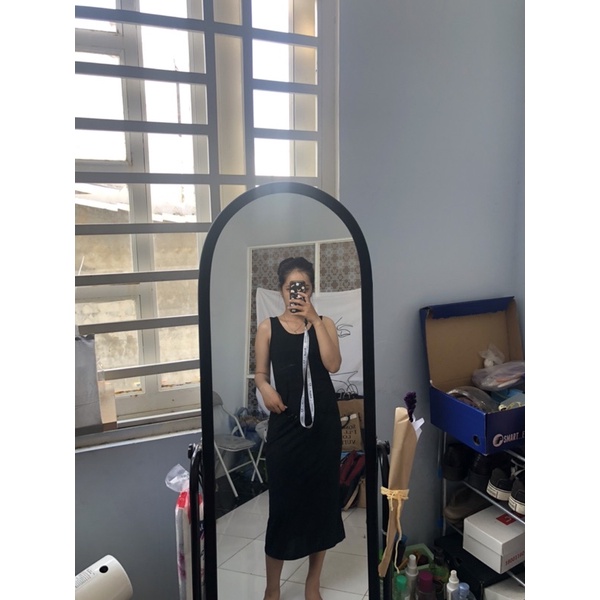 Đầm đen dài chất thun secondhand