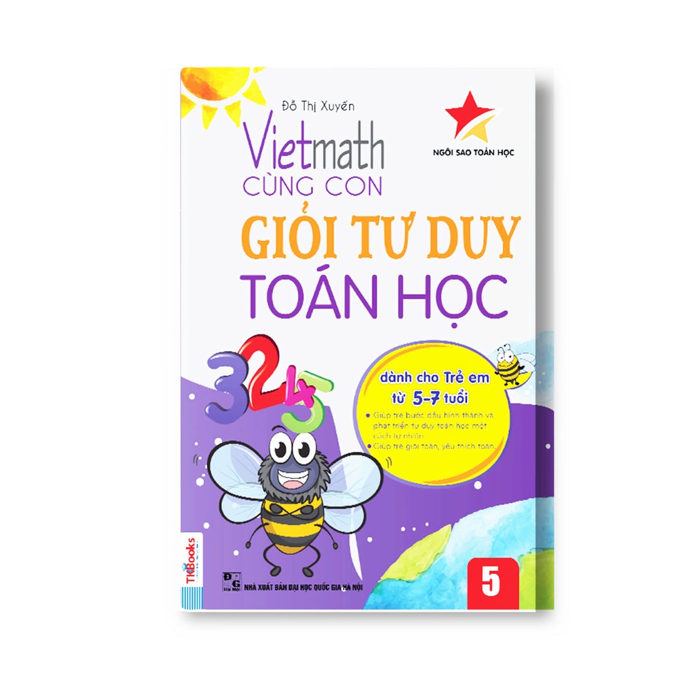 Sách Combo bộ 5 cuốn Vietmath cùng con giỏi tư duy Toán học tập 1 - 5 MCTKCB