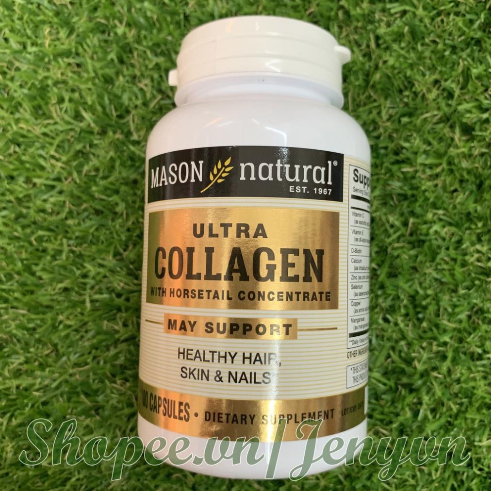 Viên uống đẹp da Ultra Collagen Mason Natural lọ 100 viên của Mỹ