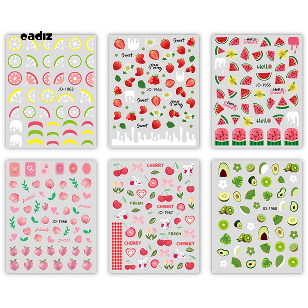 Miếng Dán Trang Trí Móng Tay Hình Trái Cây Xinh Xắn
