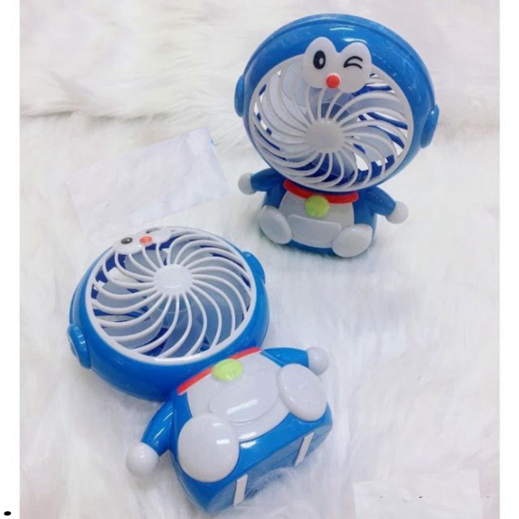 QUẠT SẠC CẦM TAY ĐORAEMON CÓ ĐÈN