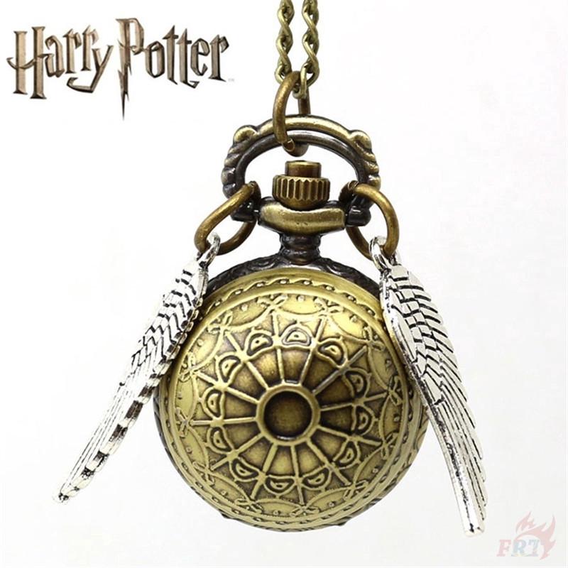 Vòng cổ màu vàng mặt đồng hồ quả quýt bỏ túi hình trái Snitch bằng thạch anh trong Harry Potter