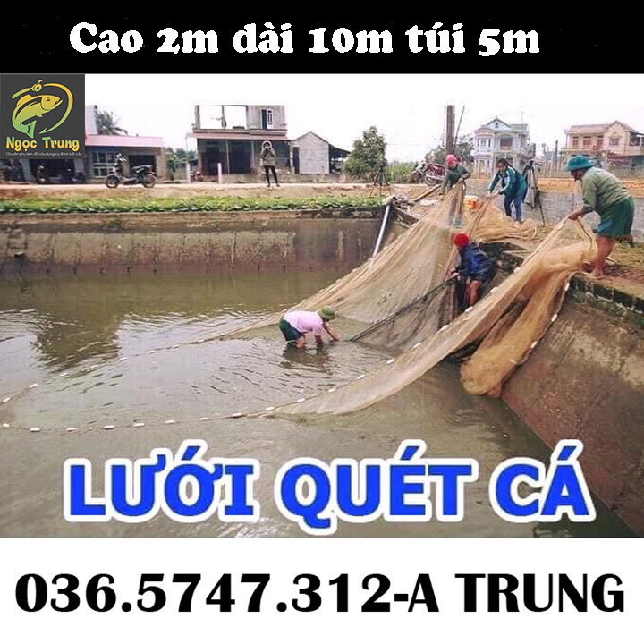 Lưới Kéo Cá,Vét Cá, Tôm ,Tép cao 2m dài 10m Sản Xuất Tại Xưởng A TRUNG có video chi tiết chất lượng 368