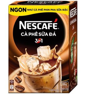 Combo nescafe café cà phê sữa đá hộp 10 gói