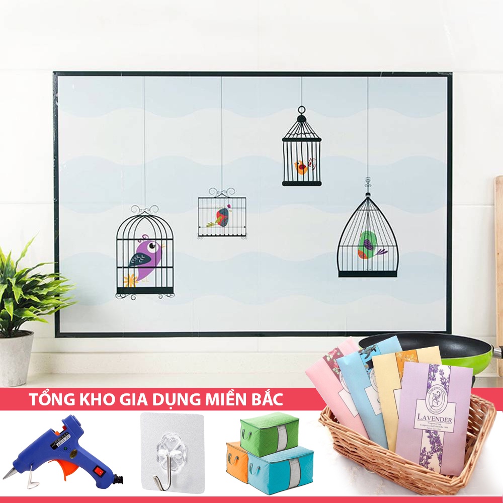 [Tổng Kho Sỉ] Miếng Dán Cách Nhiệt Trang Trí Nhà Bếp DECOR CHIBI, Không Thấm Nước Dầu Mỡ, Decal Dán Tường 60X90Cm