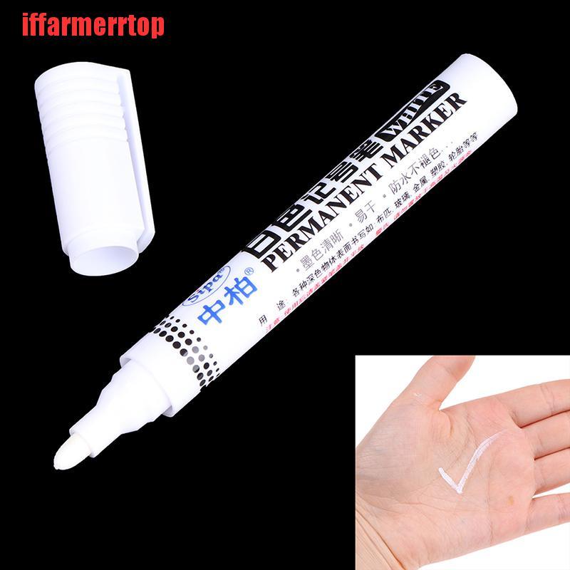 {iffarmerrtop}5pcs SM389 White Marker Pen Permanent For Metal Metallic Pen Craftwork Supplies MZQ