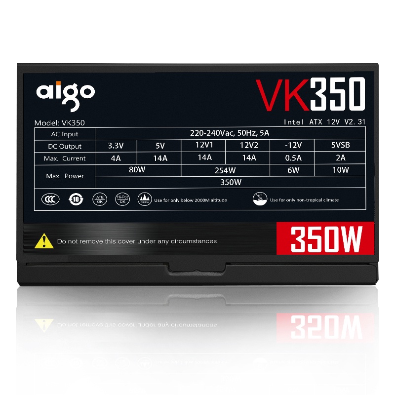 [Mã 151ELSALE hoàn 7% đơn 300K] Nguồn Máy Tính AIGO VK350 350W - Hàng Chính Hãng