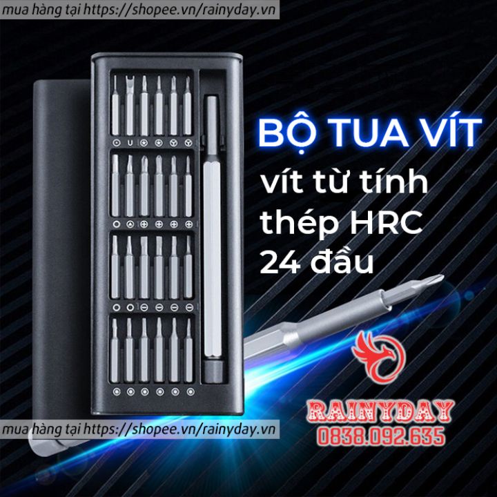 Bộ tua vít đa năng mini 24 đầu chất liệu thép từ tính cao cấp sửa chữa máy móc, điện tử cỡ nhỏ