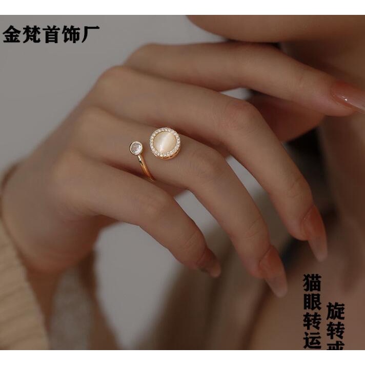 Nhẫn Hở Đính Đá Opal Chuyển Đổi Sang Trọng Cá Tính Hợp Thời Trang Cho Nữ