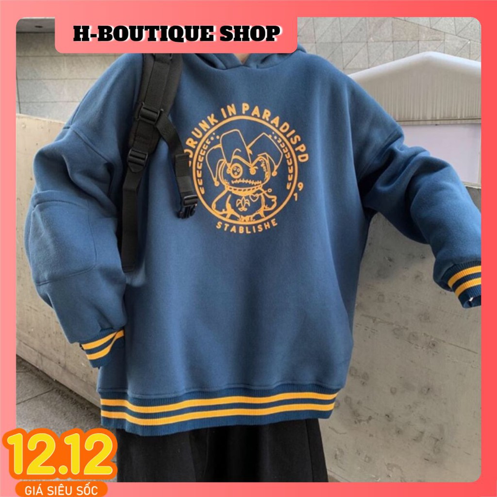 ÁO KHOÁC NỈ HOODIE FORM RỘNG CÁ TÍNH CÓ UP VIDEO HÀNG THẬT
