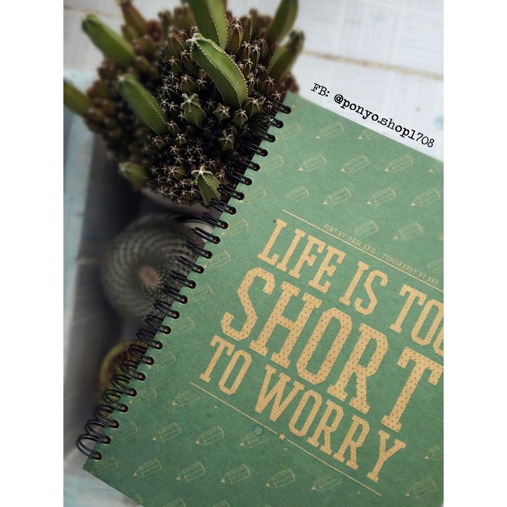 Sổ tay Handmade Vintage, bìa cứng - Life is too short to worry