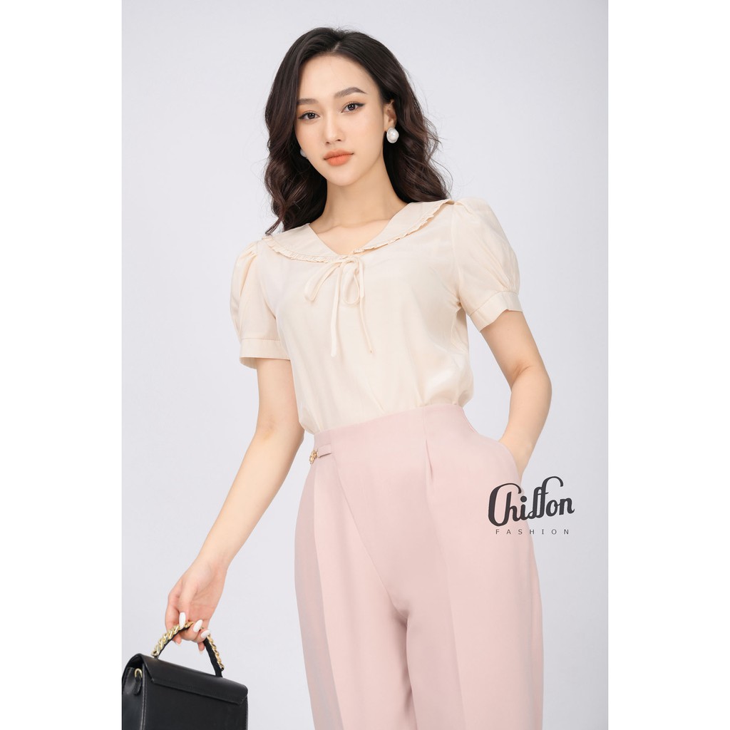 Áo sơ mi công sở nữ cổ  buộc nơ thiết kế Chiffon