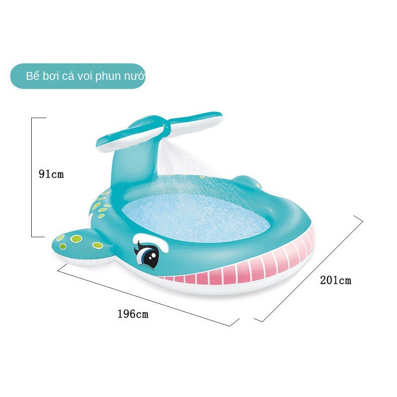 INTEX 57440 Bồn tắm phun nước cá voi Bể bơi bơm hơi PVC cho bé Bể bơi gia đình trẻ em tại chỗ