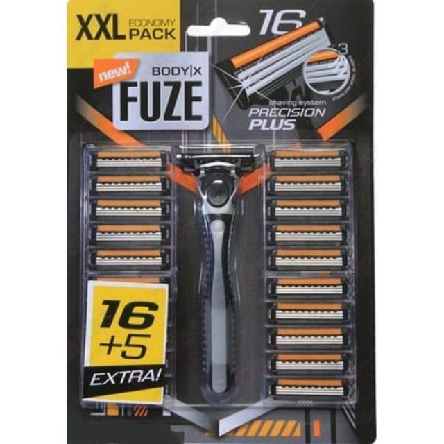 Dao cạo râu Body X - Fuze 3 lưỡi Razor Men Triple Blades +21 lưỡi thay thế ( Germany)