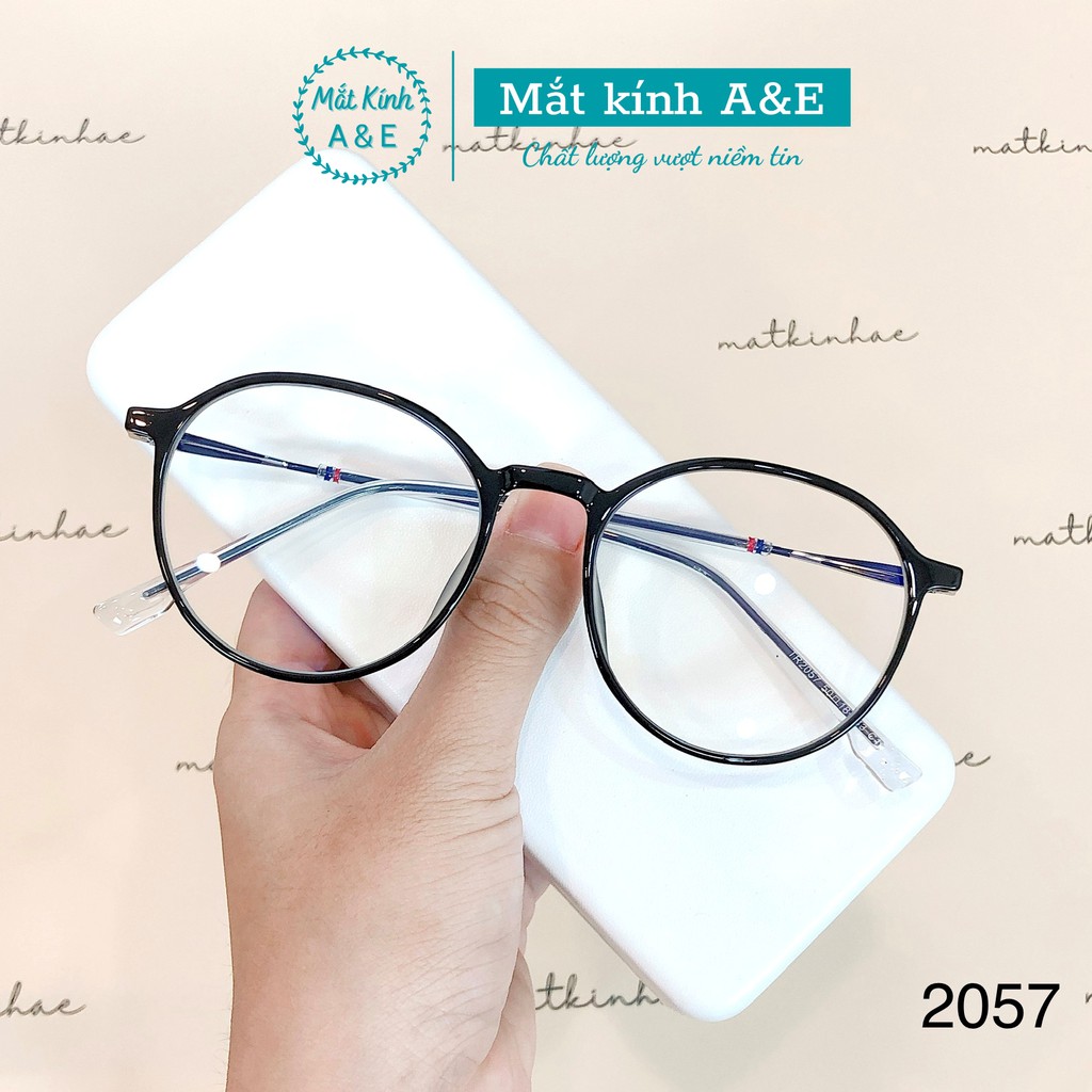 Gọng kính cận nam nữ 2057 mắt kính tròn gọng nhựa nhẹ nhàng kiểu dáng thời trang AMIE Eyewear